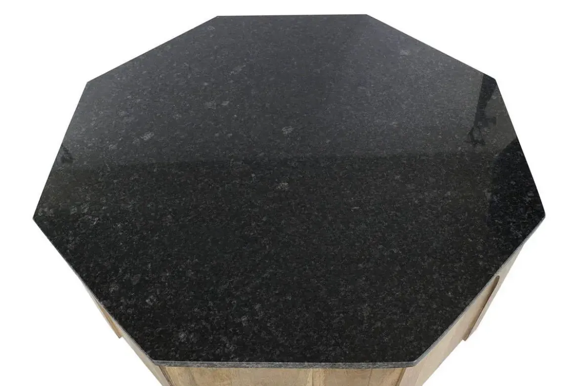 Mesa de Centro de Madera de Mango con Mármol Redonda MB-205540