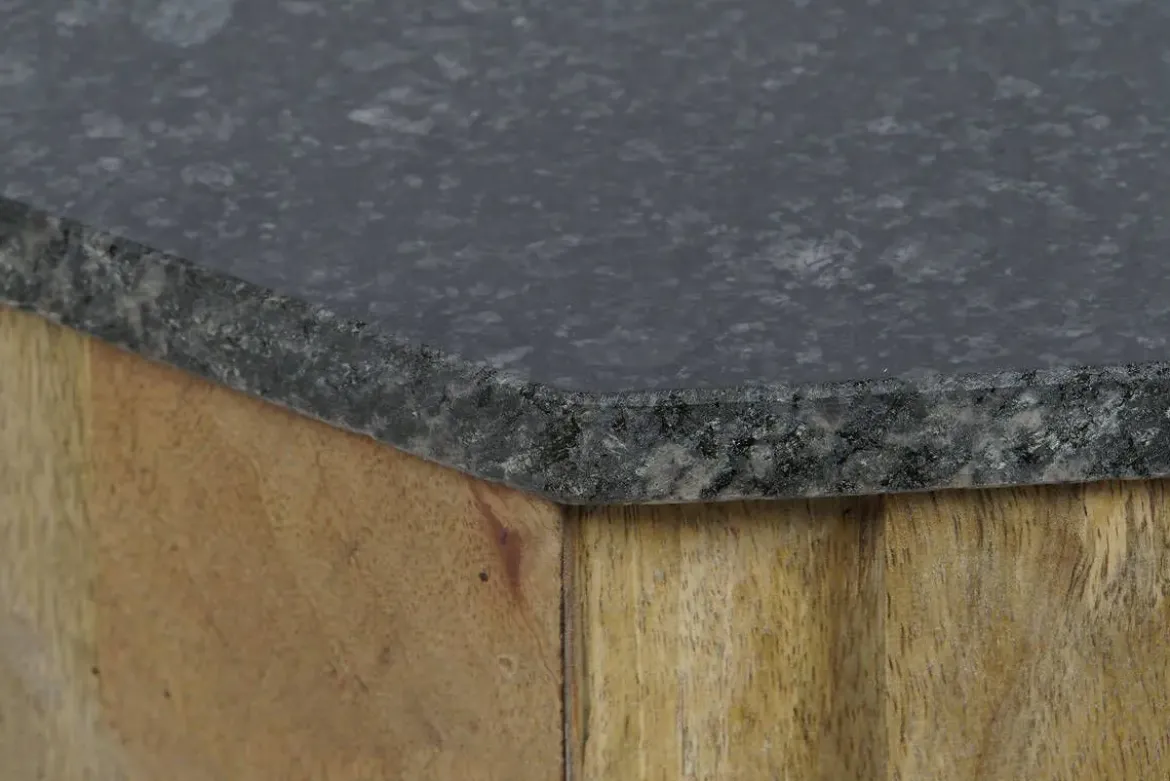 Mesa de Centro de Madera de Mango con Mármol Redonda MB-205540