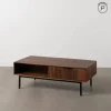 Mesa de Centro de Madera de Mango con Huecos y Cajones 110 cm 612715