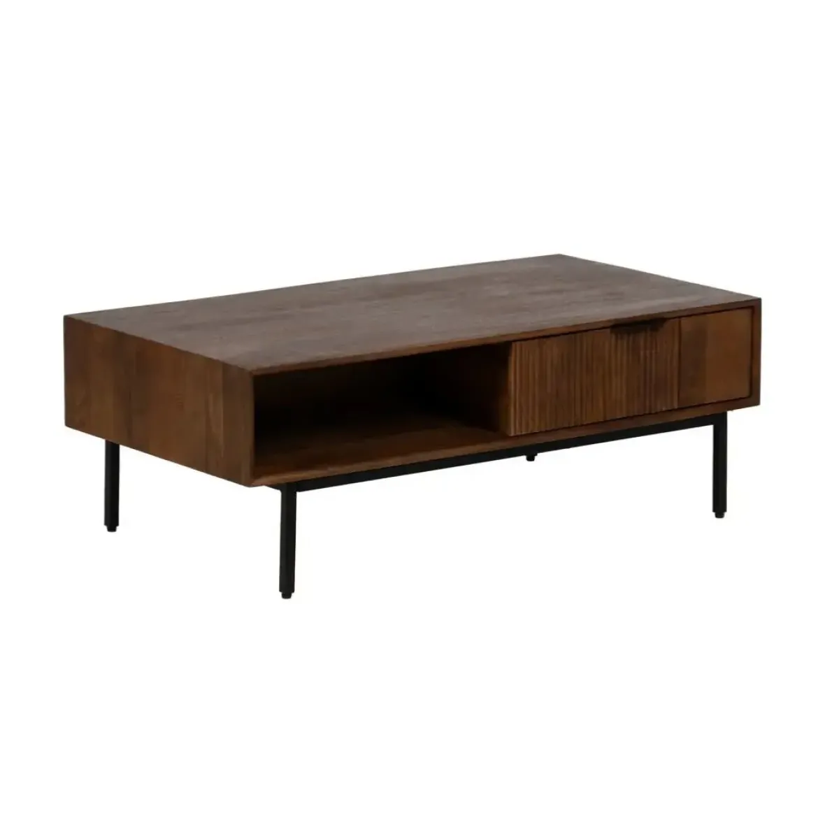 Mesa de Centro de Madera de Mango con Huecos y Cajones 110 cm 612715