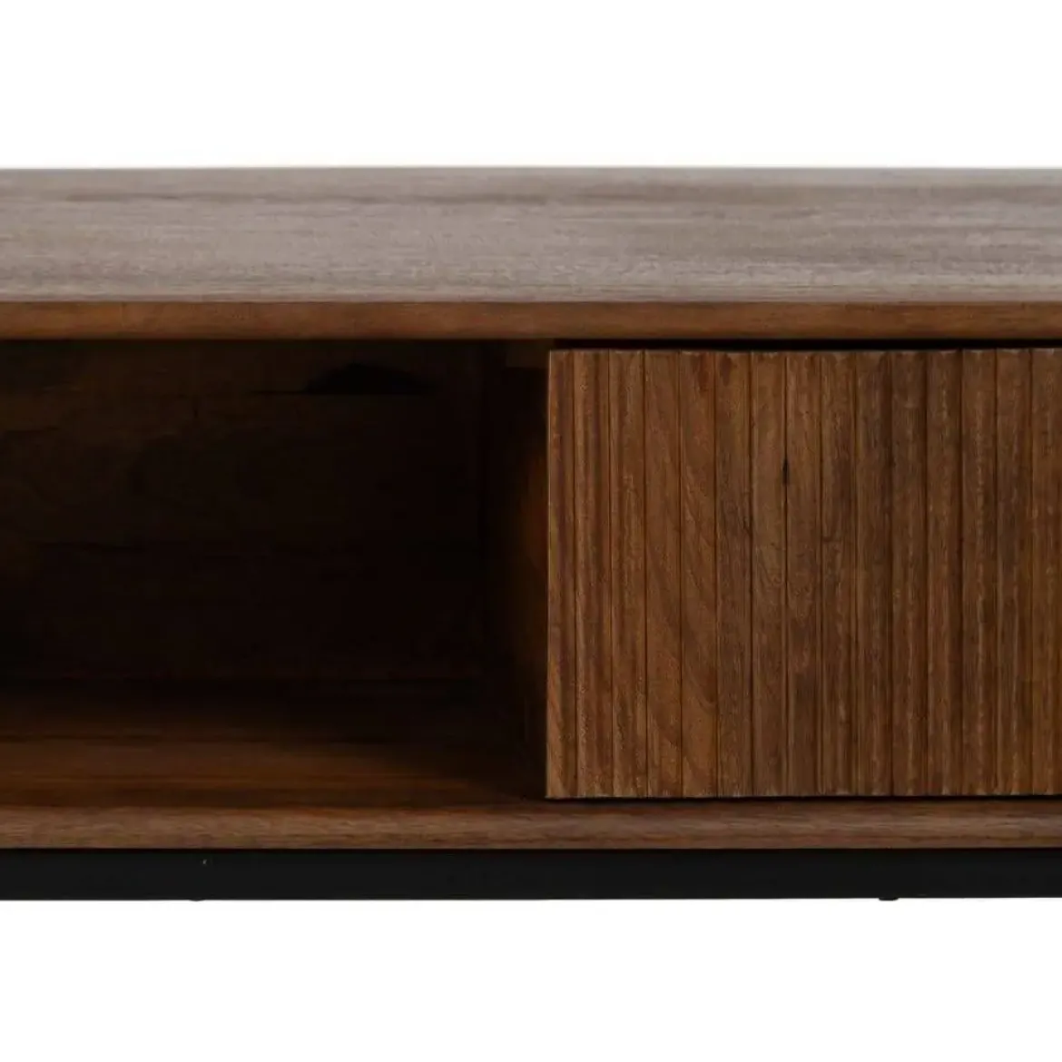 Mesa de Centro de Madera de Mango con Huecos y Cajones 110 cm 612715