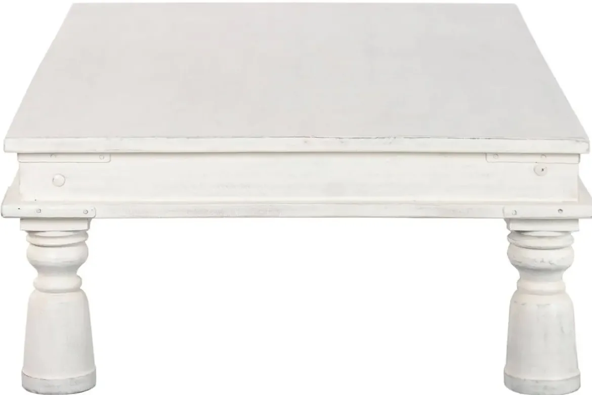 Mesa de Centro de Madera en Decapé Blanco 170 cm MB-224034