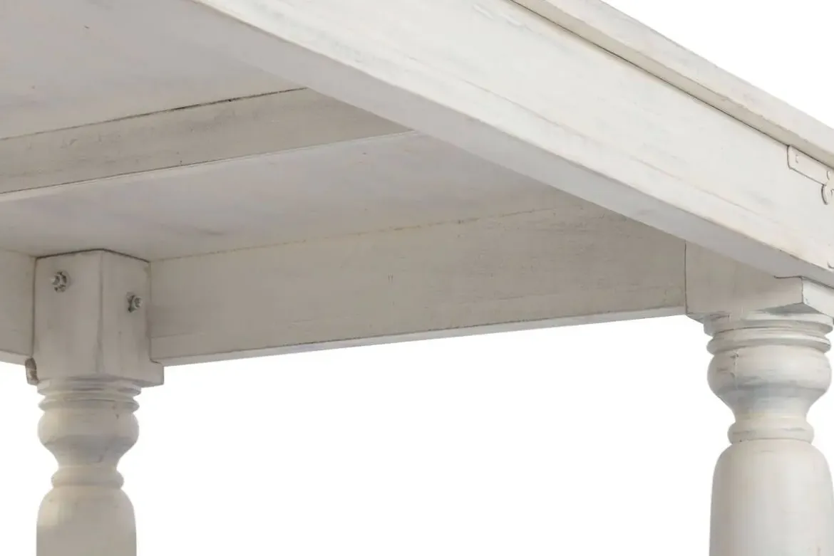 Mesa de Centro de Madera en Decapé Blanco 170 cm MB-224034