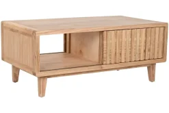 Mesa de Centro de Madera Mindi Natural con Puerta Corredera MB-221791