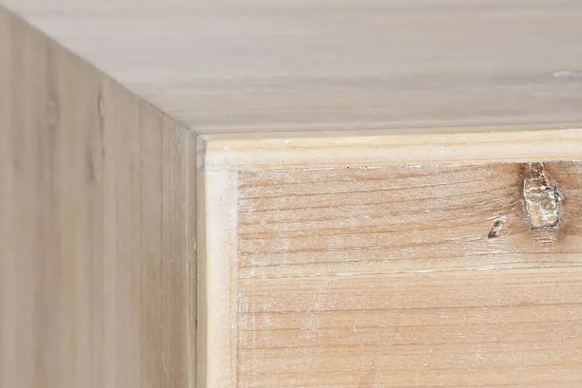Mesa de Centro de Madera Natural con 2 Cajones MB-213018