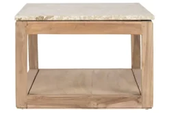Mesa de Centro de Madera Reciclada con Mármol 120 cm MB-221766