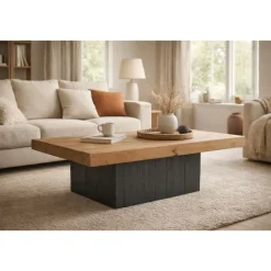 Mesa de Centro de Madera Reciclada y Pino 135 cm MB-222931