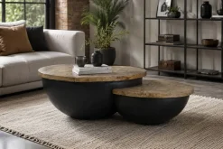 Mesa de centro de Madera y Metal Estilo Industrial MB-189857