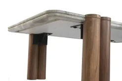 Mesa de Centro de Mármol y Madera de Mango Marrón MB-223561