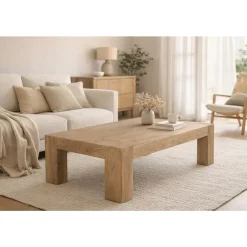 Mesa de Centro de Olmo Macizo 140 cm MB-219986