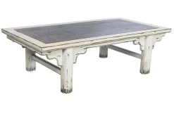 Mesa de Centro de Olmo Macizo y Ratán Decapé MB-210645