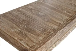 Mesa de Centro de Teca Reciclada 200 cm Decapé Blanco MB-213878