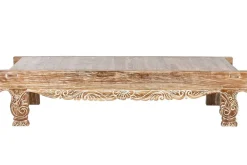 Mesa de Centro de Teca Reciclada 200 cm Decapé Blanco MB-213878