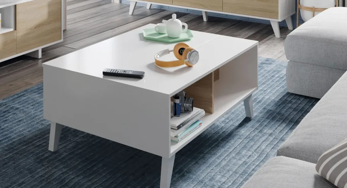 Mesa de Centro Elevable con Almacenamiento ZAIKEN 0F6633BO
