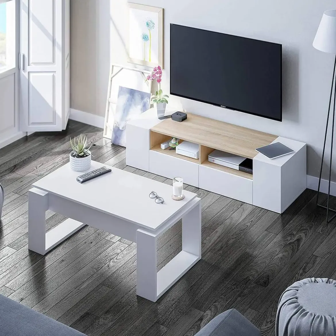 Mesa de centro elevable modelo ATTUALE color blanco Artik 001643A