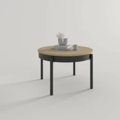 Mesa de Centro Elevable Redonda 72 cm Metal Cilindro M836