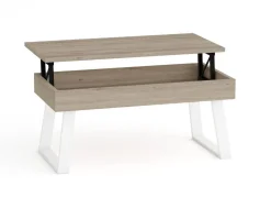 Mesa de Centro Elevable 100x50 cm con Patas Metálicas Trapecio M804