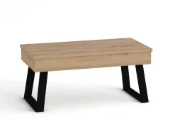 Mesa de Centro Elevable 100x50 cm con Patas Metálicas Trapecio M804