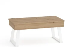 Mesa de Centro Elevable 100x50 cm con Patas Metálicas Trapecio M804