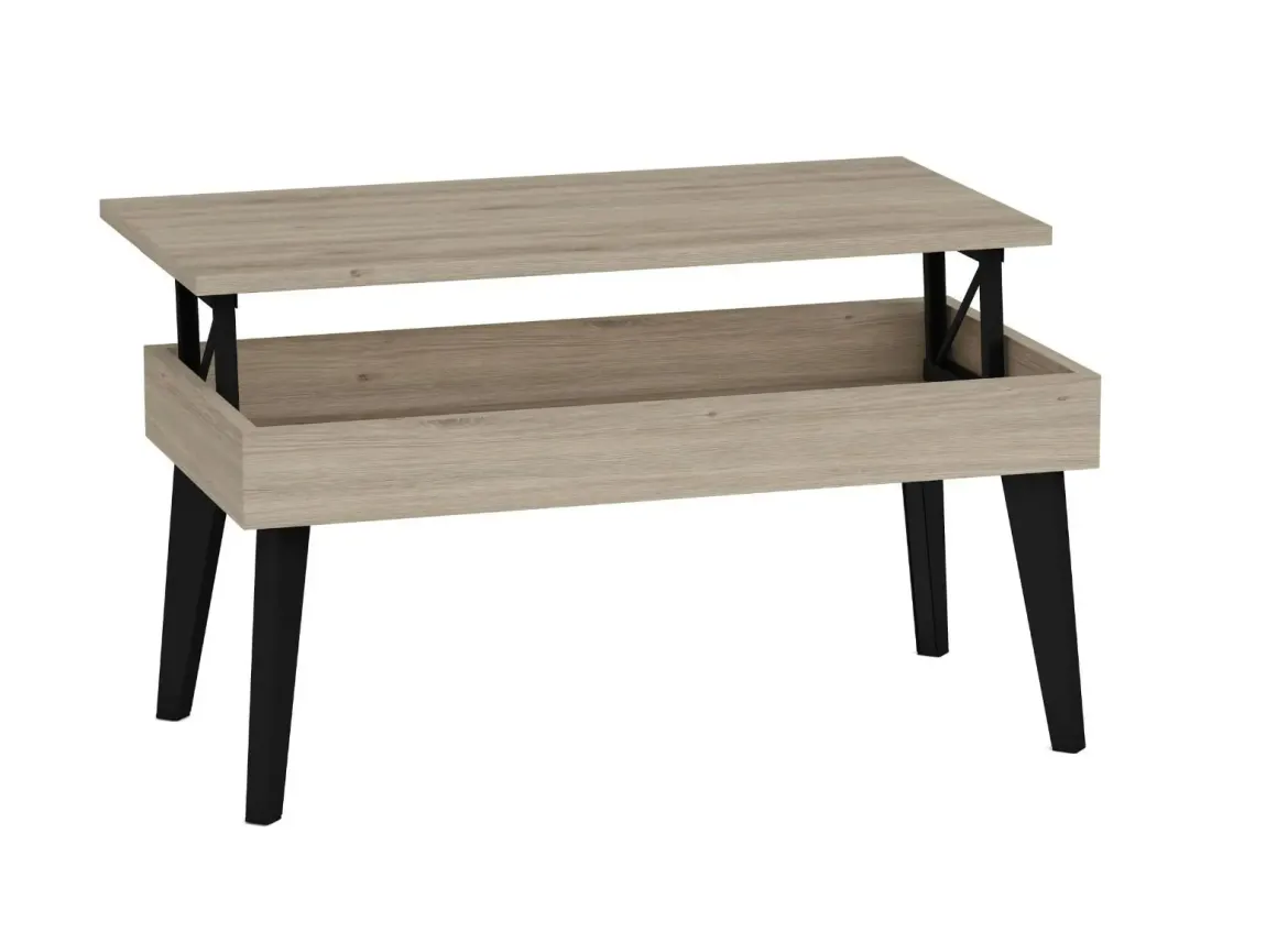 Mesa de Centro Elevable 100x50 cm con Pata Metálica Inclinada M814