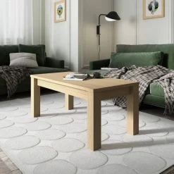 Mesa de Centro Elevable 100x50 cm con Patas Cuadradas Nuez M904
