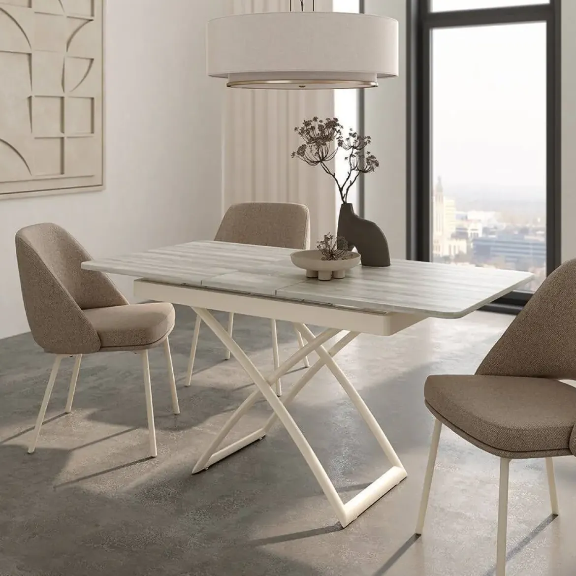Mesa de Centro Elevable y Extensible con Ruedas LLANES