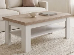 Mesa de Centro en Blanco Roto y Roble ILOPPA L35