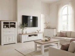 Mesa de Centro en Blanco Roto y Roble ILOPPA L35