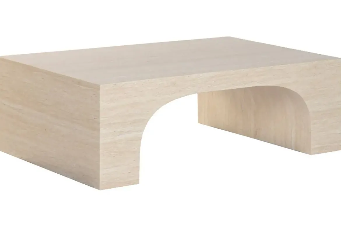 Mesa de Centro Estructura de Madera Travertino MB-221949