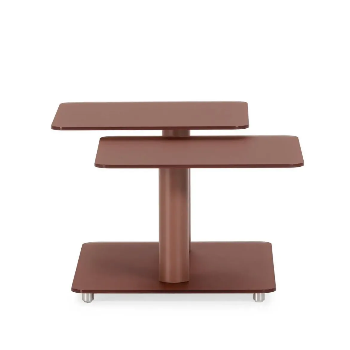 Mesa de Centro Giratoria de Cristal y Piedra Sinterizada ELVI