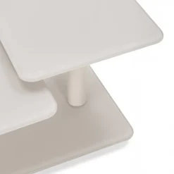Mesa de Centro Giratoria de Cristal y Piedra Sinterizada ELVI
