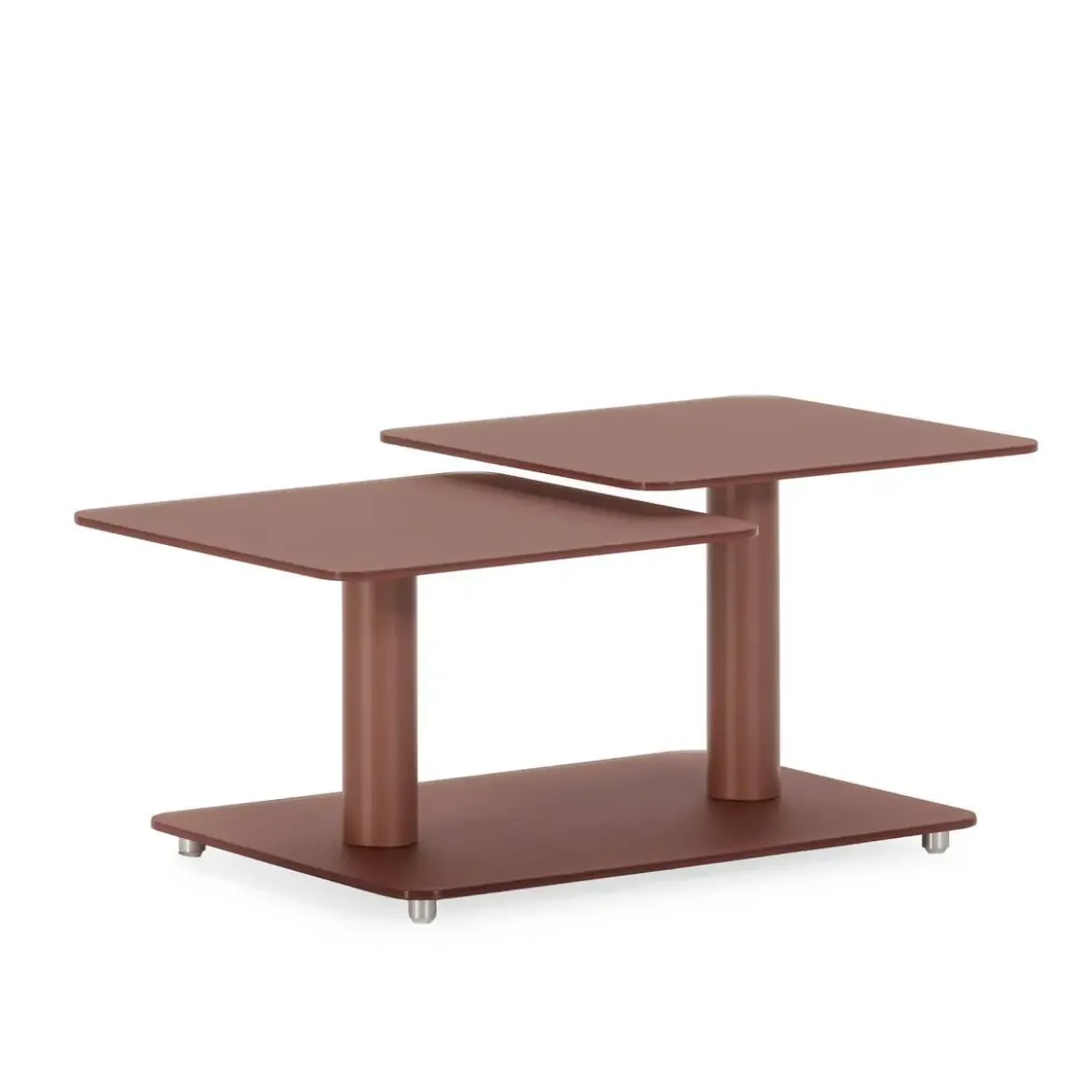 Mesa de Centro Giratoria de Cristal y Piedra Sinterizada ELVI