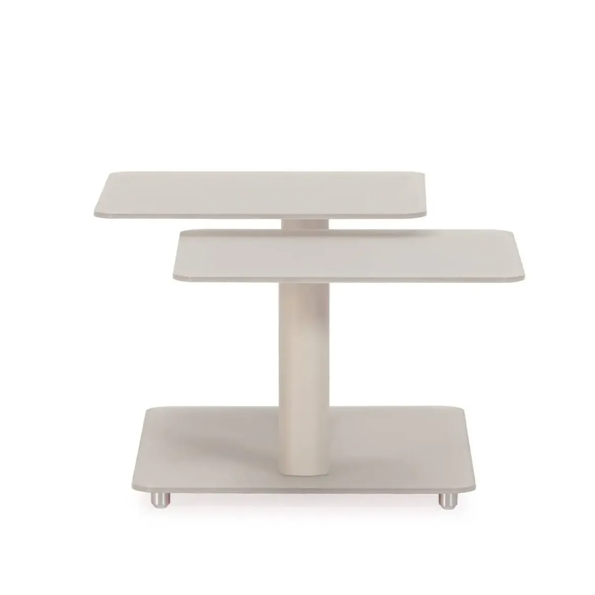 Mesa de Centro Giratoria de Cristal y Piedra Sinterizada ELVI