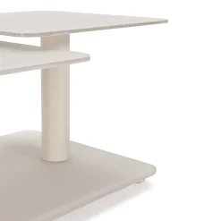 Mesa de Centro Giratoria de Cristal y Piedra Sinterizada ELVI