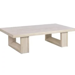 Mesa de Centro Mármol Travertino y Madera de Olmo 160 cm MB-226312