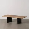 Mesa de Centro Natural de Madera de Mango y Patas de Hierro 150 cm 612852