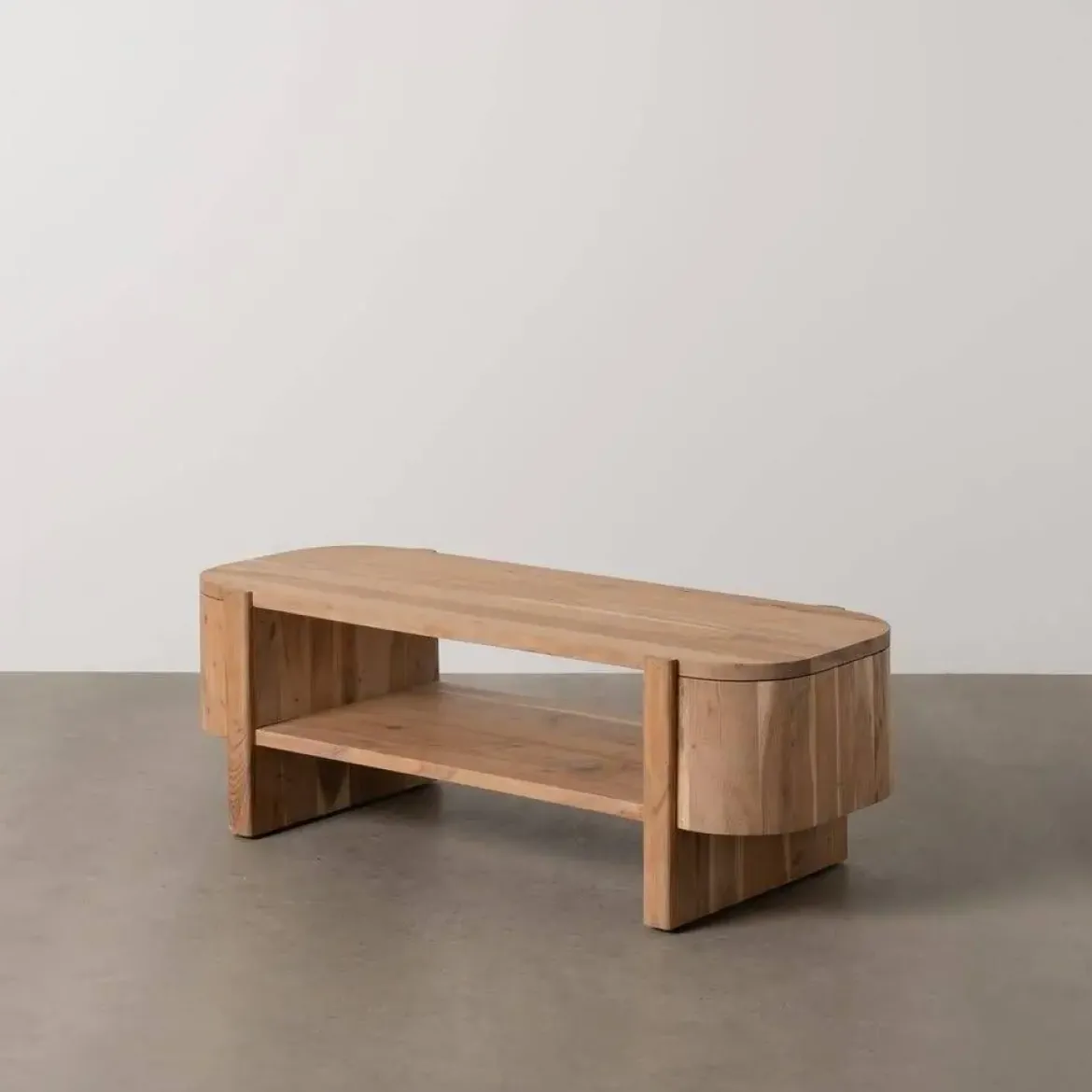 Mesa de Centro Natural en Madera con Hueco Inferior 120 cm 612845