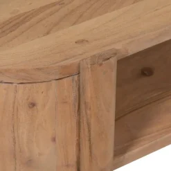 Mesa de Centro Natural en Madera con Hueco Inferior 120 cm 612845