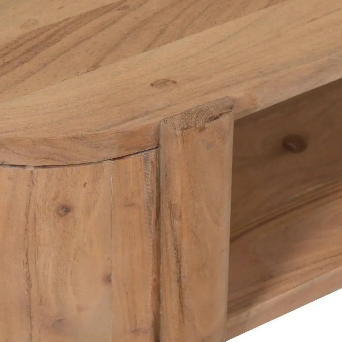 Mesa de Centro Natural en Madera con Hueco Inferior 120 cm 612845