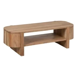 Mesa de Centro Natural en Madera con Hueco Inferior 120 cm 612845