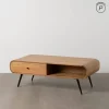 Mesa de Centro Natural en Madera de Mango con Cajón y Hueco 120 cm 612706
