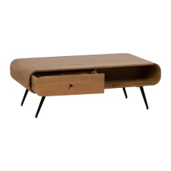 Mesa de Centro Natural en Madera de Mango con Cajón y Hueco 120 cm 612706