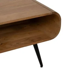 Mesa de Centro Natural en Madera de Mango con Cajón y Hueco 120 cm 612706