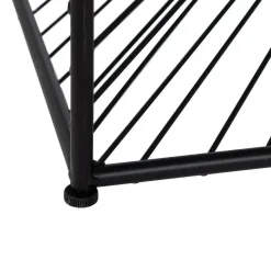 Mesa de Centro Negra 80 cm con Estructura Metálica y Tapa de Cristal 615015