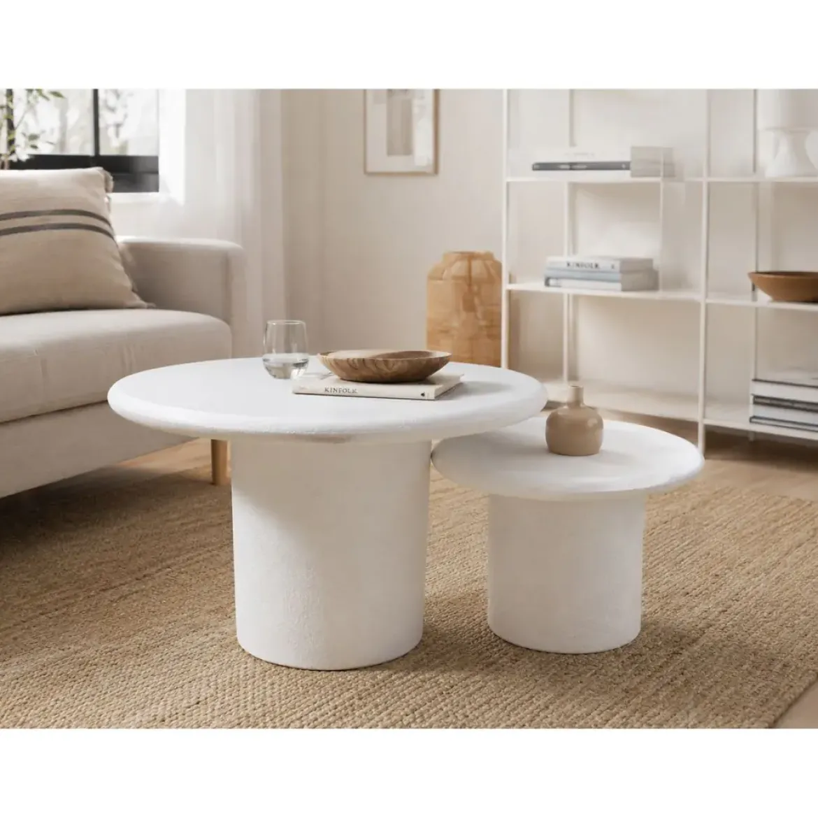 Mesa de Centro Nido Set de 2 Redondas en Madera Reciclada MANGO MB-219467