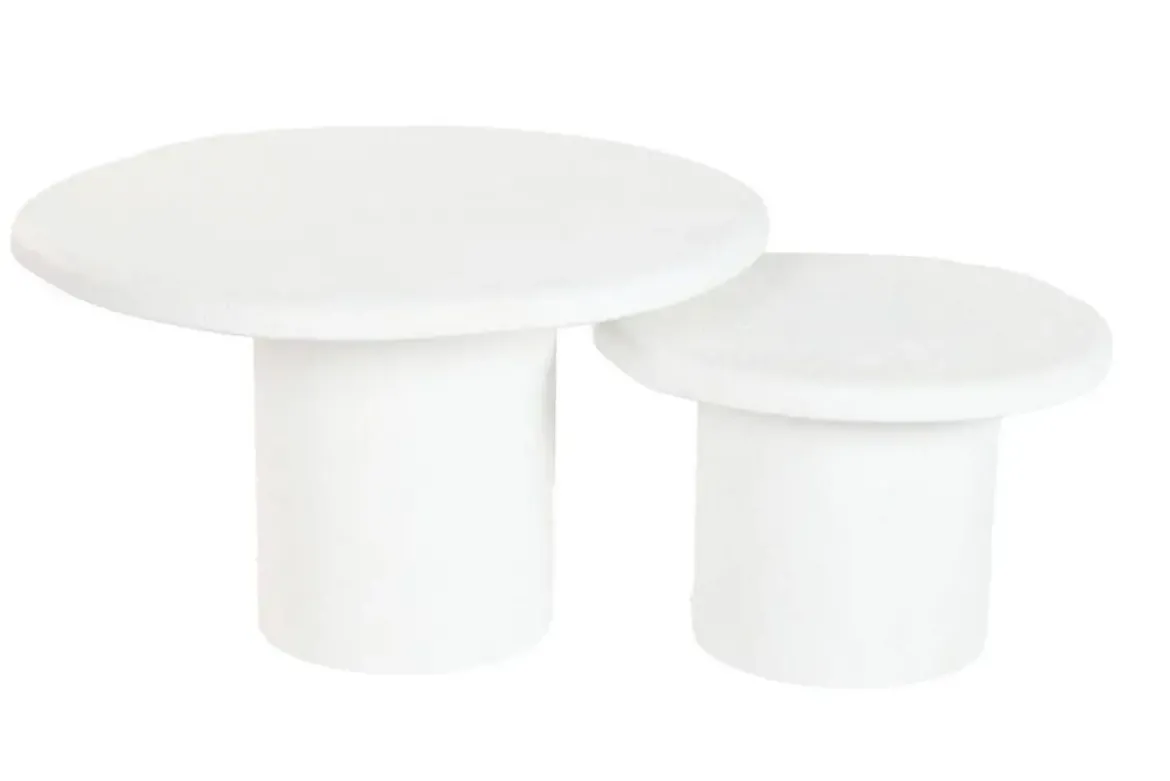 Mesa de Centro Nido Set de 2 Redondas en Madera Reciclada MANGO MB-219467