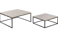 Mesa de Centro Nido Set 2 en Madera de Mango y Metal MB-227809