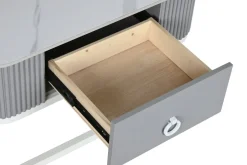 Mesa de Centro Nido Set 2 en Piedra Sinterizada con Estructura Metálica MB-217613