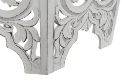 Mesa de Centro Octogonal Tallada en MDF Blanco Envejecido MB-207379