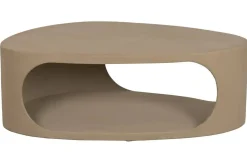 Mesa de Centro Ovalada de MDF Acabado Rugoso Color Arena MB-227610